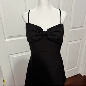 Chic Black Bow Mini Dress